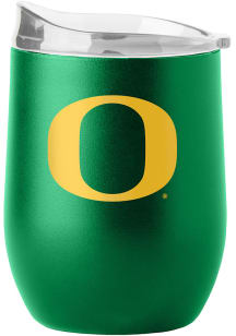 Oregon Ducks 16 oz Flipside Powder Coat Curved Stainless Steel Stemless - Green