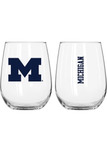 Michigan Wolverines 16oz Stemless Wine Glass - Blue