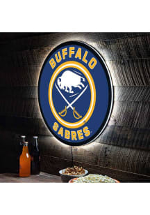 Buffalo Sabres 23 in Round Light Up Sign - Navy Blue