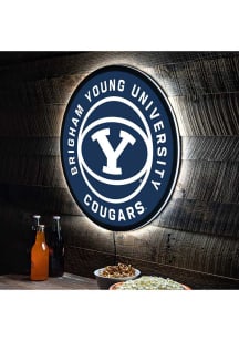 BYU Cougars 23 in Round Light Up Sign - Royal Blue