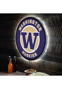 Washington Huskies 23 in Round Light Up Sign - Purple