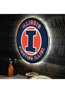 Illinois Fighting Illini 23 in Round Light Up Sign - Orange