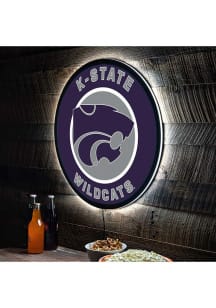 K-State Wildcats 23 in Round Light Up Sign - Purple