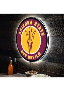Arizona State Sun Devils 23 in Round Light Up Sign - Maroon