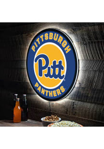 Pitt Panthers 23 in Round Light Up Sign - Gold