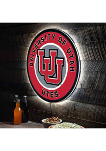 Utah Utes 23 in Round Light Up Sign - Red