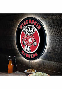 Wisconsin Badgers 23 in Round Light Up Sign - Red