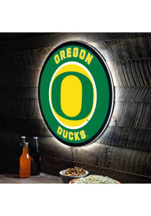 Oregon Ducks 23 in Round Light Up Sign - Green