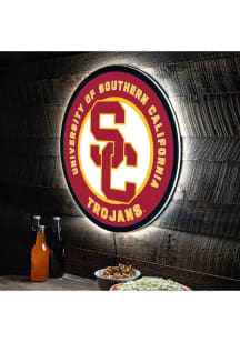 USC Trojans 23 in Round Light Up Sign - Red