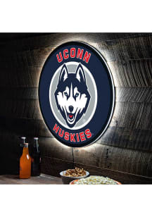 UConn Huskies 23 in Round Light Up Sign - White