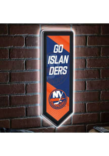 New York Islanders 9x23 Banner Shaped Light Up Sign - Blue