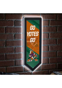 Arizona Coyotes 9x23 Banner Shaped Light Up Sign - Red