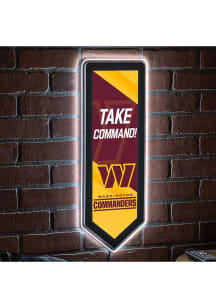 Washington Commanders 9x23 Banner Shaped Light Up Sign - Red