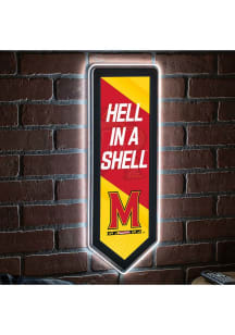 Maryland Terrapins 9x23 Banner Shaped Light Up Sign - Red