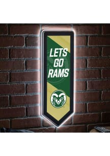 Colorado State Rams 9x23 Banner Shaped Light Up Sign - Green