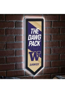 Washington Huskies 9x23 Banner Shaped Light Up Sign - Purple