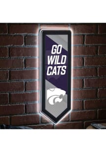 K-State Wildcats 9x23 Banner Shaped Light Up Sign - Purple