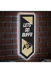 Colorado Buffaloes 9x23 Banner Shaped Light Up Sign - Silver