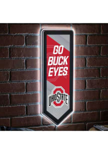 Ohio State Buckeyes 9x23 Banner Shaped Light Up Sign - Red