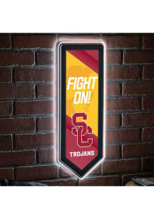 USC Trojans 9x23 Banner Shaped Light Up Sign - Red