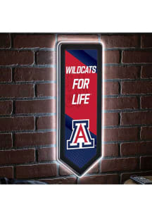 Arizona Wildcats 9x23 Banner Shaped Light Up Sign - Red