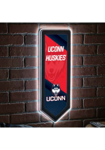 UConn Huskies 9x23 Banner Shaped Light Up Sign - White