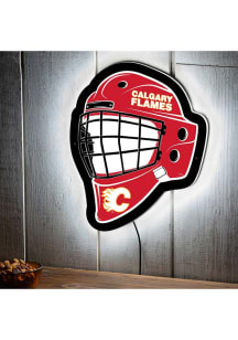 Calgary Flames 15.6x19 Goalie Mask Light Up Sign - Red