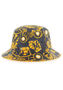 47 Milwaukee Brewers Navy Blue Bravado Mens Bucket Hat