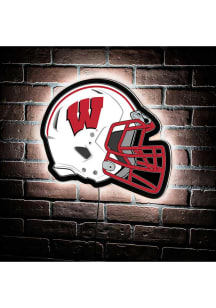 Wisconsin Badgers 19.5x15 Helmet Light Up Sign - Red
