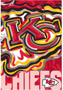 Kansas City Chiefs Justin Patten Suede Logo Silk Screen Flag