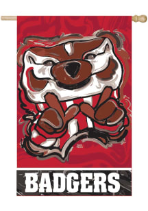 Wisconsin Badgers Justin Patten Suede Silk Screen Flag