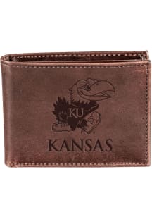 Kansas Jayhawks Leather Mens Bifold Wallet