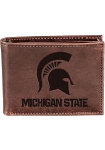Michigan State Spartans Leather Vintage Mens Bifold Wallet