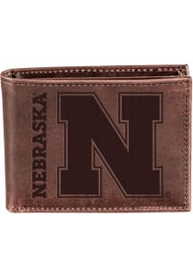 Nebraska Cornhuskers Leather Design Mens Bifold Wallet