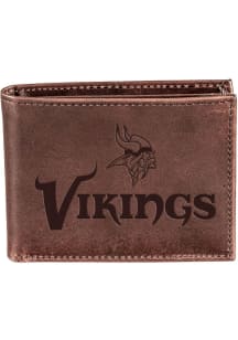 Minnesota Vikings Leather Mens Bifold Wallet