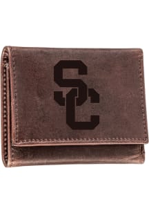 USC Trojans Leather Mens Trifold Wallet
