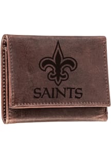 New Orleans Saints Leather Mens Trifold Wallet