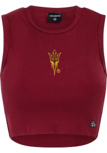Hype and Vice Arizona State Sun Devils Womens Maroon Cut Off Tank Top