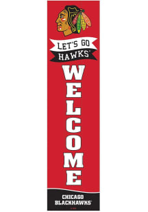 Chicago Blackhawks Porch Leaner Sign - Black