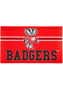 Wisconsin Badgers Cross Hatch Embossed Door Mat