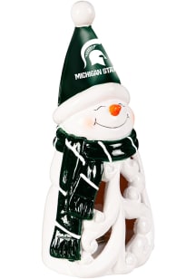 Michigan State Spartans Snowman LED 8 Inch Statuary Decor