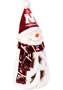 Nebraska Cornhuskers Snowman LED 8 Inch Statuary Decor