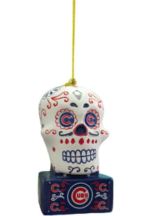 Chicago Cubs Sugar Skull Ornament Ornament - Blue