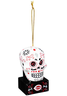 Cincinnati Reds Sugar Skull Ornament Ornament - Red