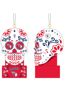 Cleveland Guardians Sugar Skull Ornament Ornament - Navy Blue