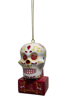 Iowa State Cyclones Sugar Skull Ornament Ornament - Cardinal