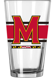 Maryland Terrapins 16 Oz Stripe Pint Glass - Red