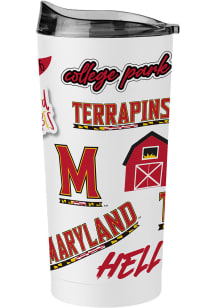 Logo Brands Maryland Terrapins 20 Oz Native Stainless Steel Tumbler - Red