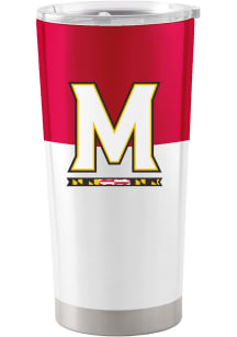 Logo Brands Maryland Terrapins 20 Oz Colorblock Stainless Steel Tumbler - Red