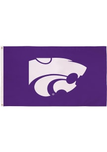 K-State Wildcats 3x5 Team Logo Silk Screen Grommet Flag - Purple
